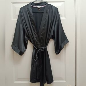 Victoria's Secret Kimono Robe Black Small/Medium Witchy Goth Satiny Loungewear